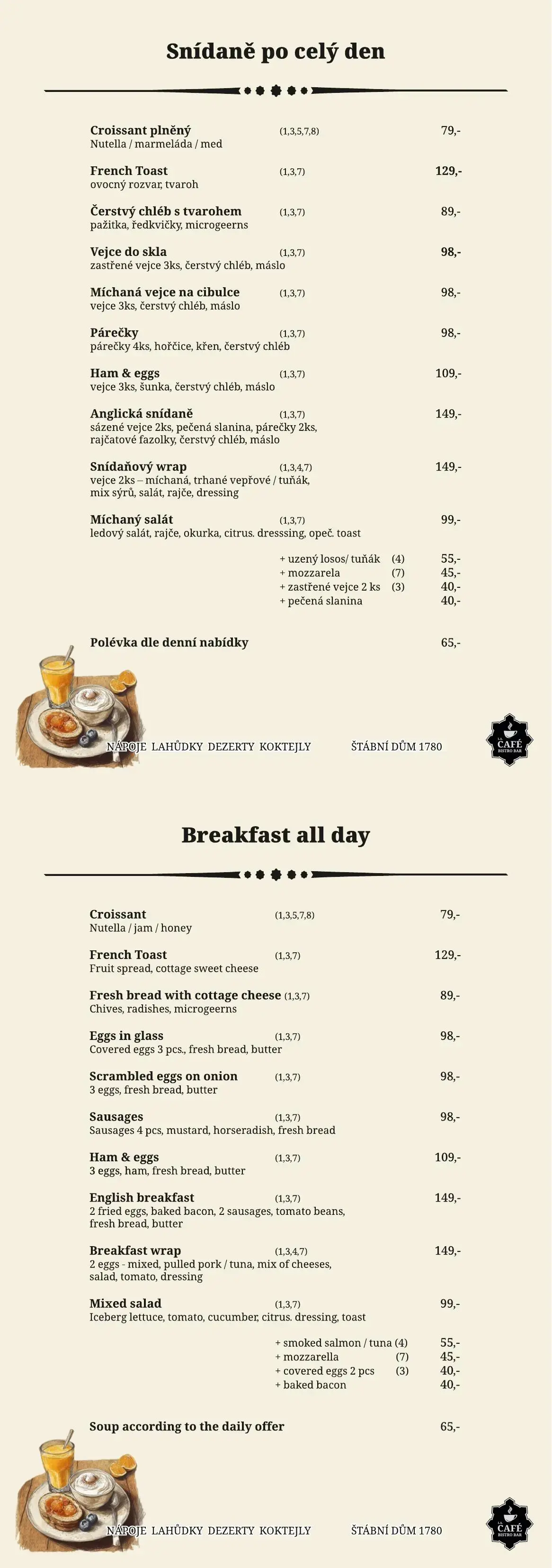 Snídaňové menu